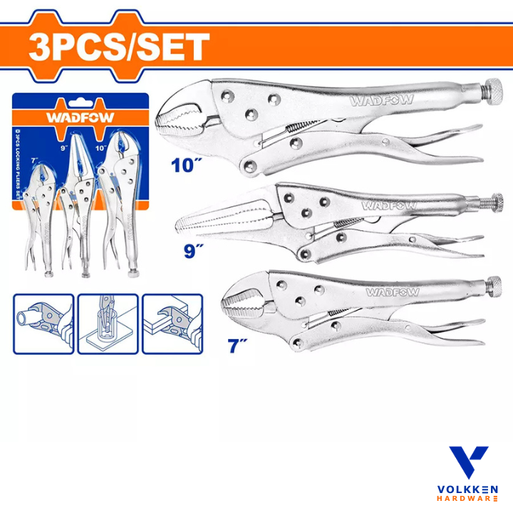 3Pcs Locking Pliers Set