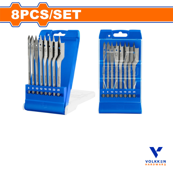 8 Pcs flat wood drill bits set