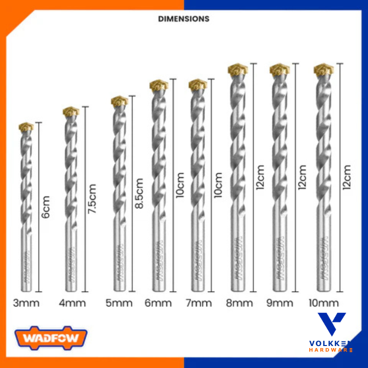 8 Pcs masonry drill bits set