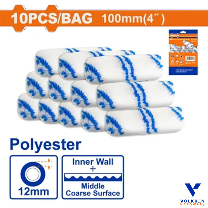 10-Piece 4" Paint Roller Cover Set