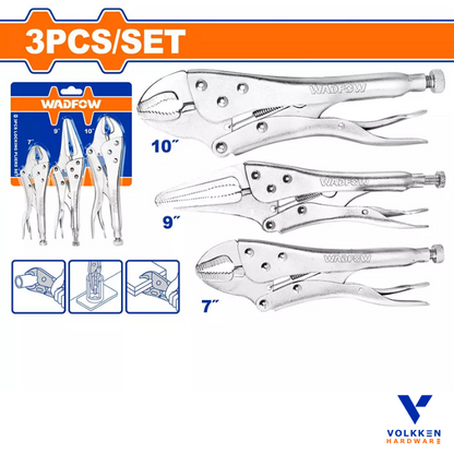 3Pcs Locking Pliers Set